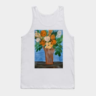 some abstract mixed flowers in a metallic vase Tank Top